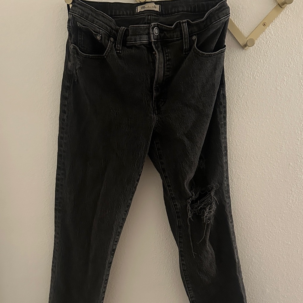 Madewell Black Distressed Boyfriend Jeans